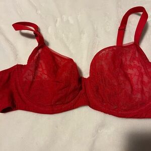 Savage X Fenty Vibrant Red Lace Bra